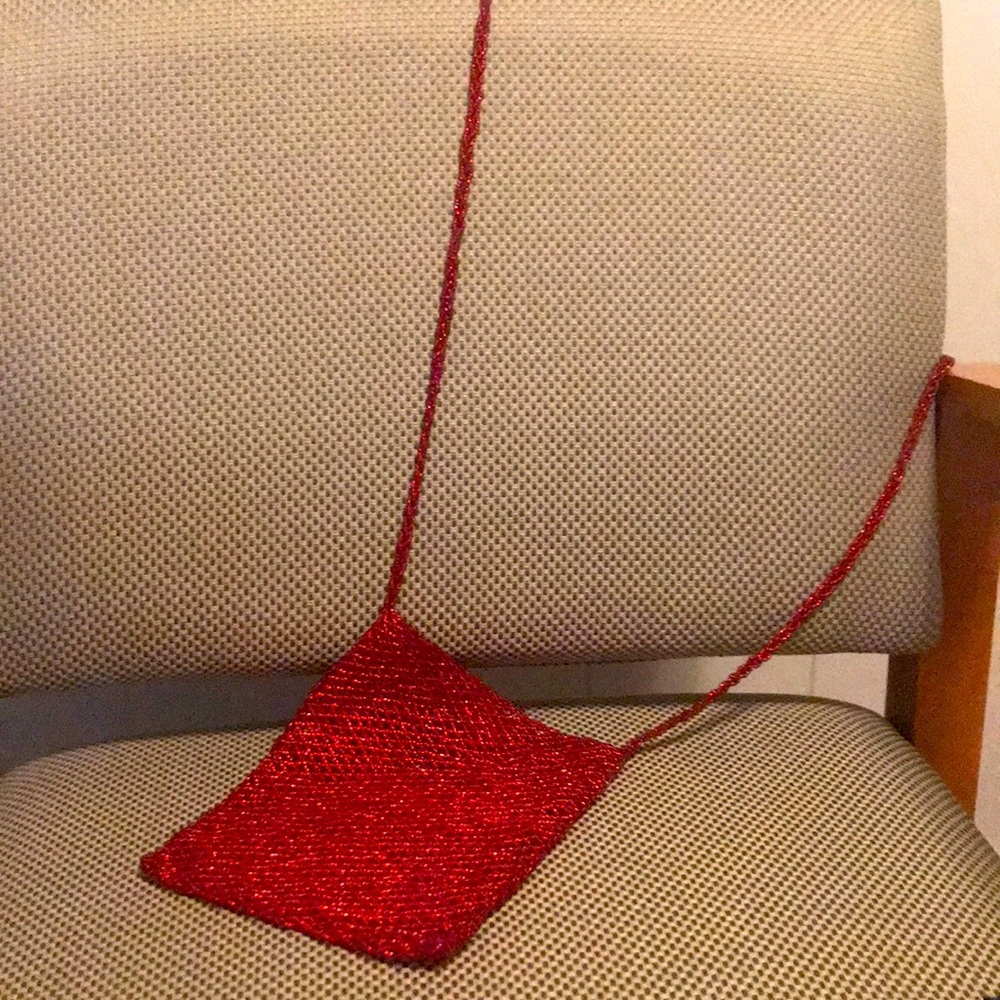 Red all bead purse